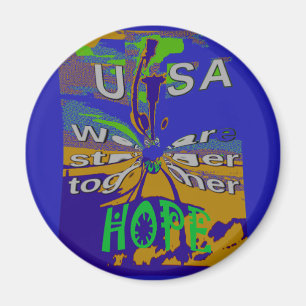 USA Hope Message Art Print Magnet
