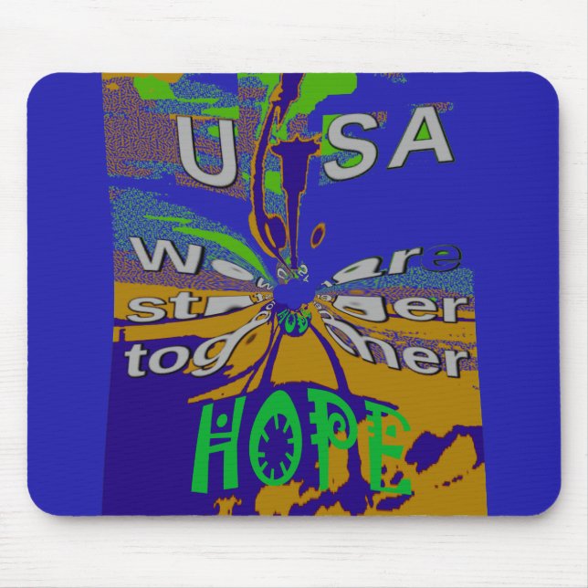 USA Hope Message Art Print Mousepad (Vorne)