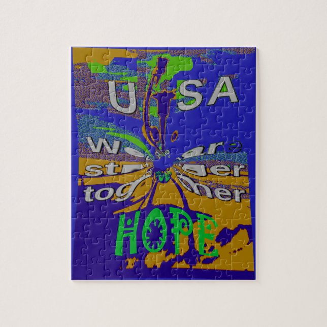 USA Hope Message Art Print Puzzle (Vertikal)