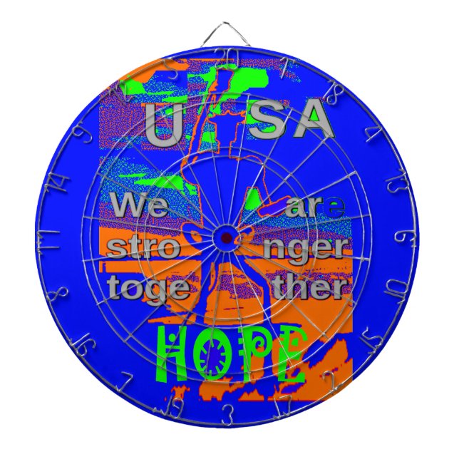 USA Hope Strong Together - A Patriotic Tapestry Dartscheibe (vorne)
