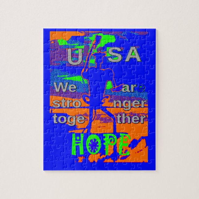 USA Hope Strong Together - A Patriotic Tapestry Puzzle (Vertikal)