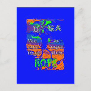 USA Hope: Stronger Together Patriotic Design Postkarte