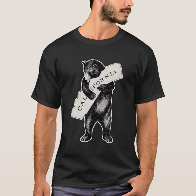 USA I Liebe California Art-Retro Cali Bear Hug T-Shirt (Vorderseite)
