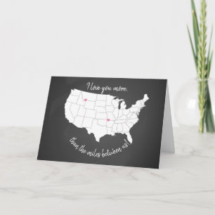 USA I Liebe Sie mehr als die Meilen zwischen uns Karte