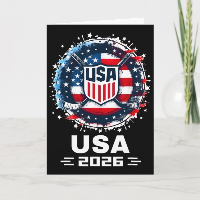 Usa Ice Hockey 2026 Hockey 2026 Usa 2026  Karte (Vorderseite)