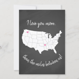 USA ich liebe dich mehr als die Meilen zwischen un Einladung
