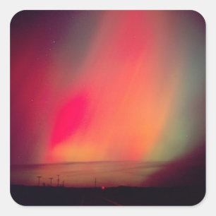 USA, Idaho. Aurora borealis, Nordlicht bei Quadratischer Aufkleber