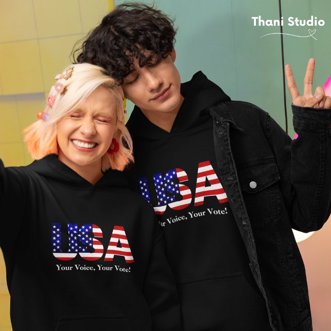 USA Ihre Stimme Ihre Stimme Wahlen Politik Männer Hoodie (Von Creator hochgeladen)
