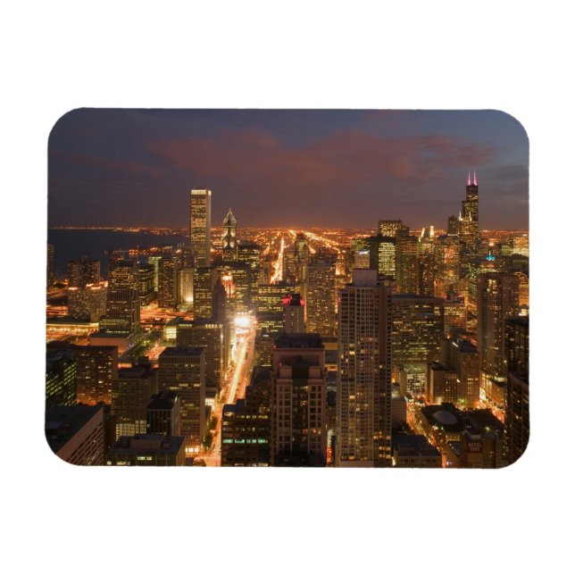 USA, Illinois, Chicago: Abend View The Loop 2 Magnet (Horizontal)