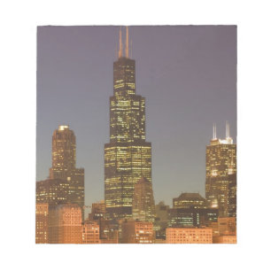 USA, Illinois, Chicago: City Skyline / Abend Notizblock