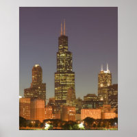 USA, Illinois, Chicago: City Skyline / Abend
