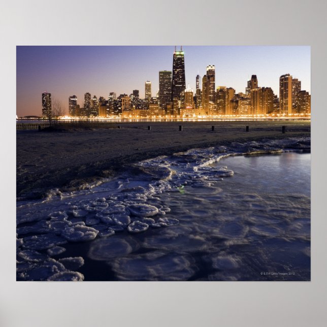 USA, Illinois, Chicago, City skyline from Lake Poster (Vorne)