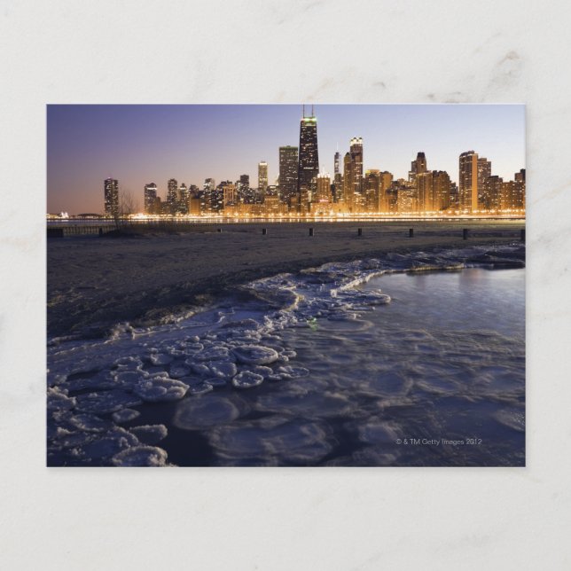 USA, Illinois, Chicago, City skyline from Lake Postkarte (Vorderseite)