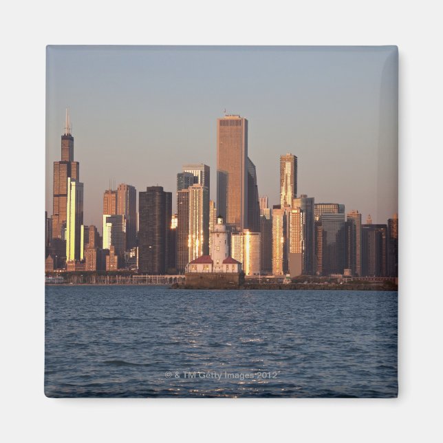 USA, Illinois, Chicago, City skyline over Lake 2 Magnet (Vorne)