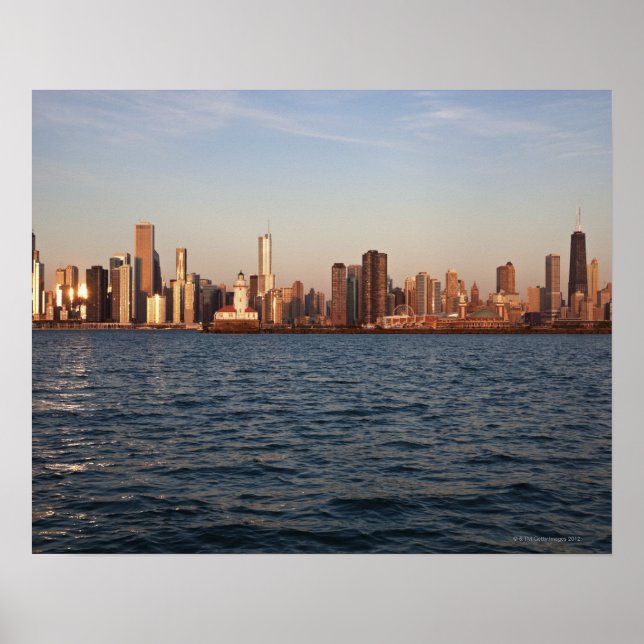 USA, Illinois, Chicago, City skyline over Lake Poster (Vorne)
