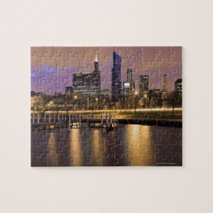 USA, Illinois, Chicago, City skyline und marina Puzzle