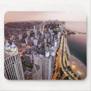 USA, Illinois, Chicago, Luftaufnahme von See Mousepad