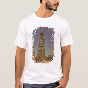 USA, Illinois, Chicago: Stadt-Skyline / Abend T-Shirt