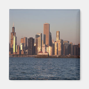 USA, Illinois, Chicago, Stadt-Skyline über See 2 Magnet