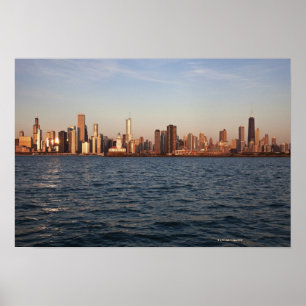 USA, Illinois, Chicago, Stadt-Skyline über See Poster