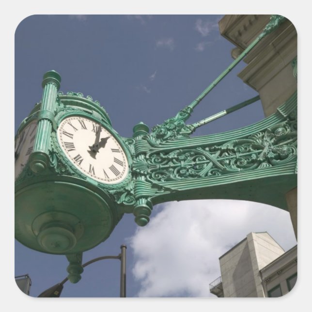 USA, Illinois, Chicago: The Loop: North Staat Quadratischer Aufkleber (Vorderseite)