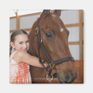 USA, Illinois, Metamora, Portrait des Lächelns Magnet