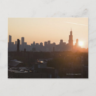 USA, Illinois, Skyline von Chicago bei Sonnenaufga Postkarte
