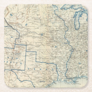 USA im Dezember 1860 Rechteckiger Pappuntersetzer