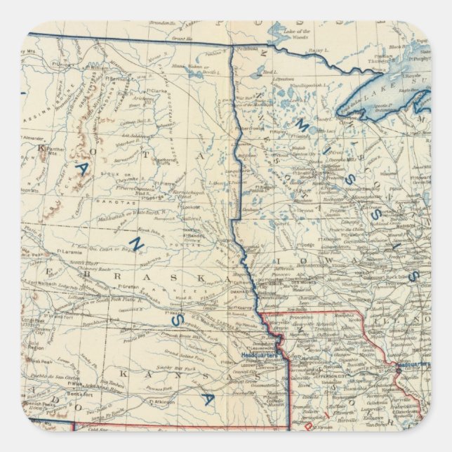 USA im Juni 1862 Quadratischer Aufkleber (Vorderseite)