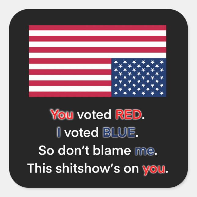 USA in distress Quadratischer Aufkleber (Vorderseite)