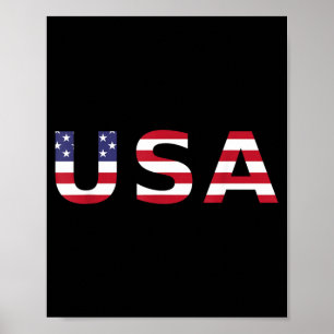 Usa In Einem Amerikanischen Flaggen-Design - Flagg Poster