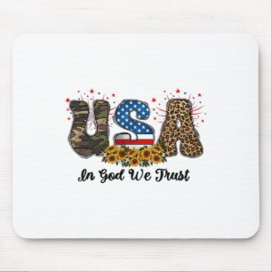 USA in Gott wir vertrauen Amerika Flag 4. Juli Pat Mousepad