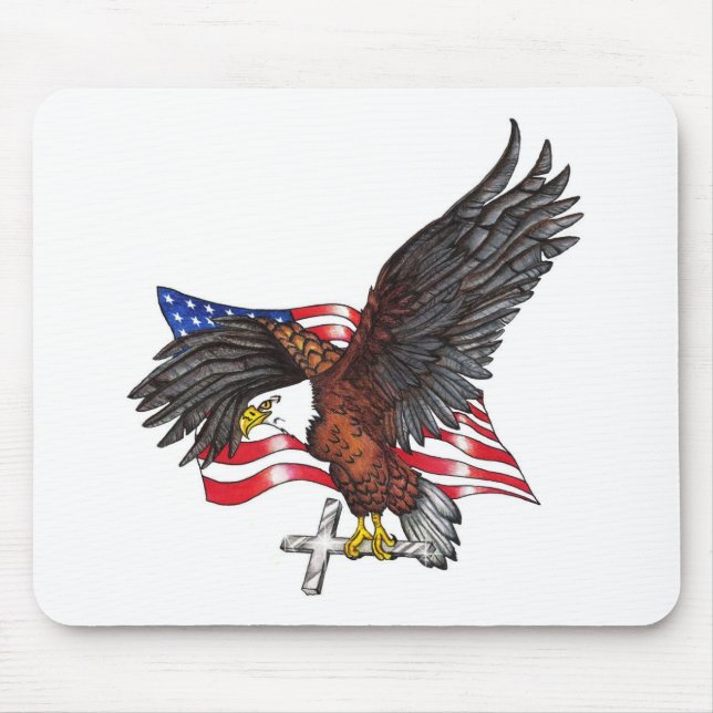 USA in Gott Wir vertrauen Eagle Mousepad (Vorne)