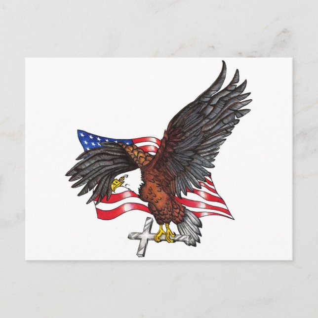 USA in Gott Wir vertrauen Eagle Postkarte (Vorderseite)