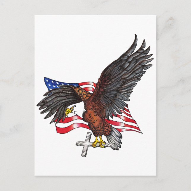 USA in Gott Wir vertrauen Eagle Postkarte (Vorderseite)