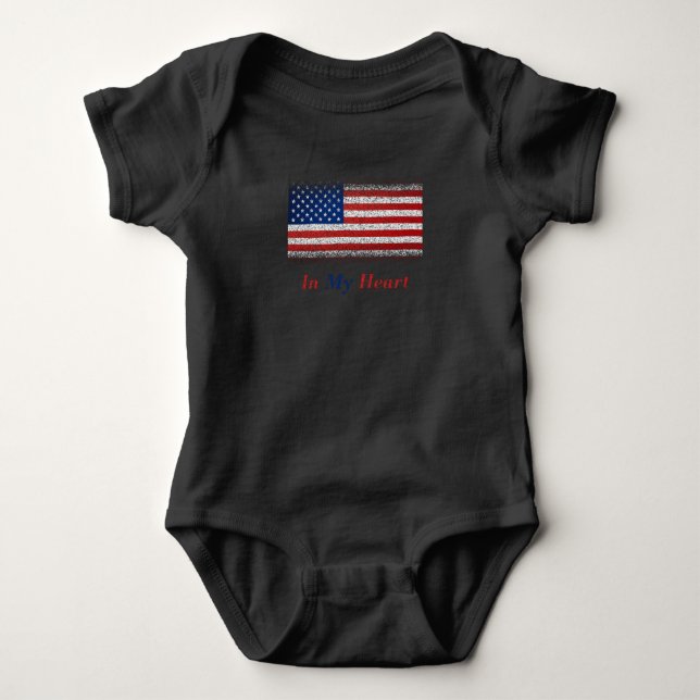 USA in meiner Herbst-USA-Flagge Baby Strampler (Vorderseite)