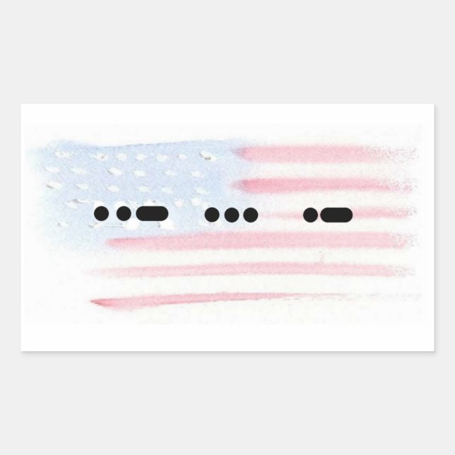 USA in Morse Code mit Flag Sticker - Anpassen (Vorderseite)