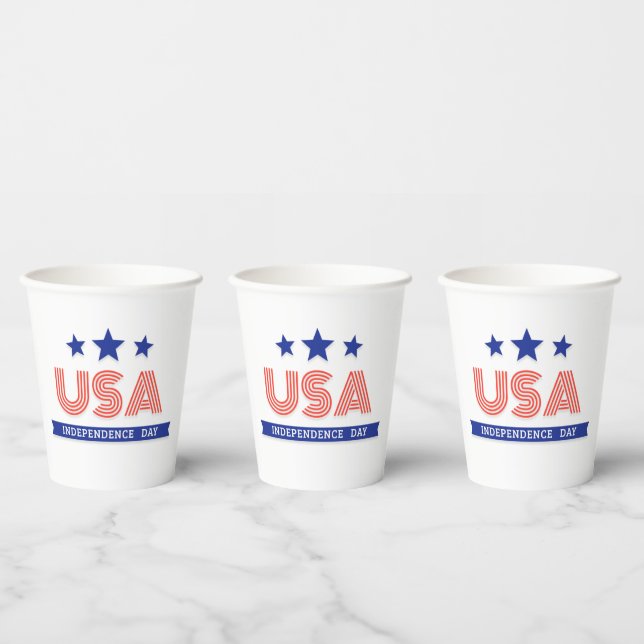 USA Independence Day Celebration Paper Cups Pappbecher (Multi)