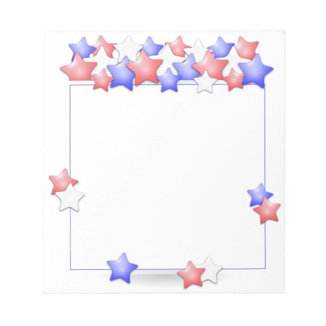 USA Independence Day Patriotic Stars American Notizblock (Vorderseite)