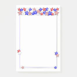 USA Independence Day Patriotic Stars American Post-it Klebezettel