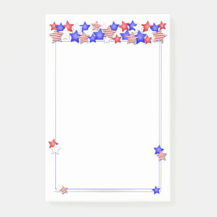USA Independence Day Patriotic Stars American Post-it Klebezettel