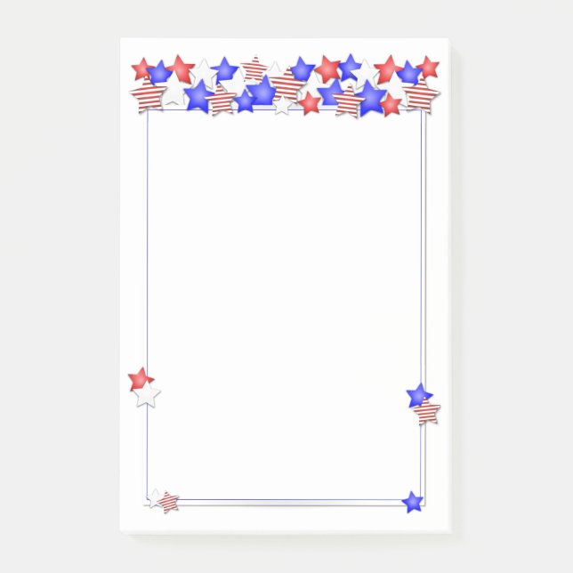 USA Independence Day Patriotic Stars American Post-it Klebezettel (Vorderseite)