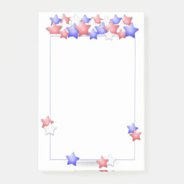 USA Independence Day Patriotic Stars American Post-it Klebezettel