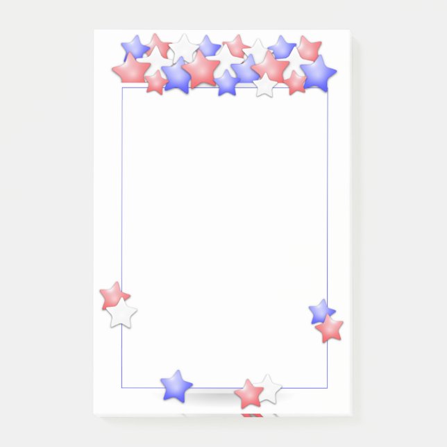 USA Independence Day Patriotic Stars American Post-it Klebezettel (Vorderseite)
