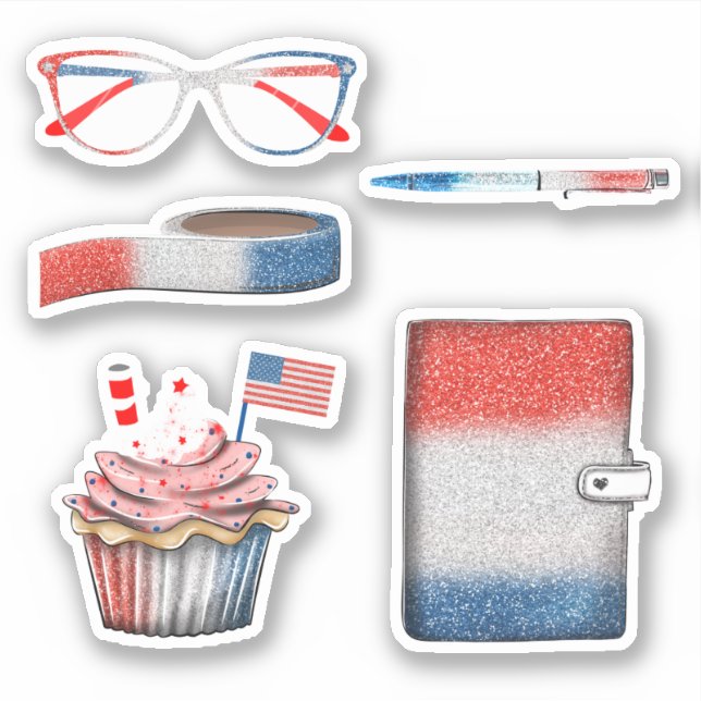USA Independence Day-Planer-Aufkleber Set Aufkleber (Vorderseite)
