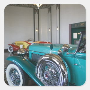 USA, Indiana, Auburn, Cord, Duesenberg 3 Quadratischer Aufkleber
