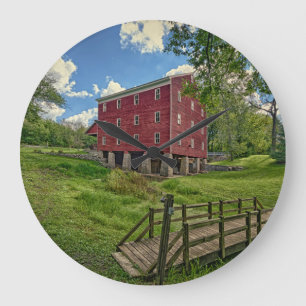 USA, Indiana, Cutler. Adams Mühle Große Wanduhr