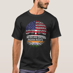 USA & Indien fahnen Indische Groots-Wurzeln T-Shirt
