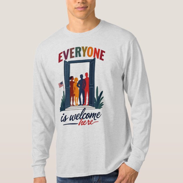 USA Inklusivität für alle - Jeder ist hier willkom T-Shirt (Vorderseite)