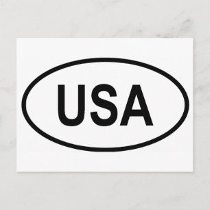 USA Int'l Vehicle Registration Code Postkarte